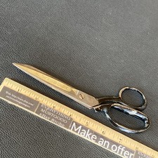 Wiss Inlaid Steel Forge NO 28 Nickel Plated VTG Bent Handle Tailor Shears 8 IN