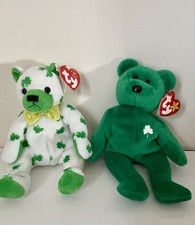 Set Of 2 Irish Ty Beanie Babies   Clover     Erin  2001/1997 With Tags