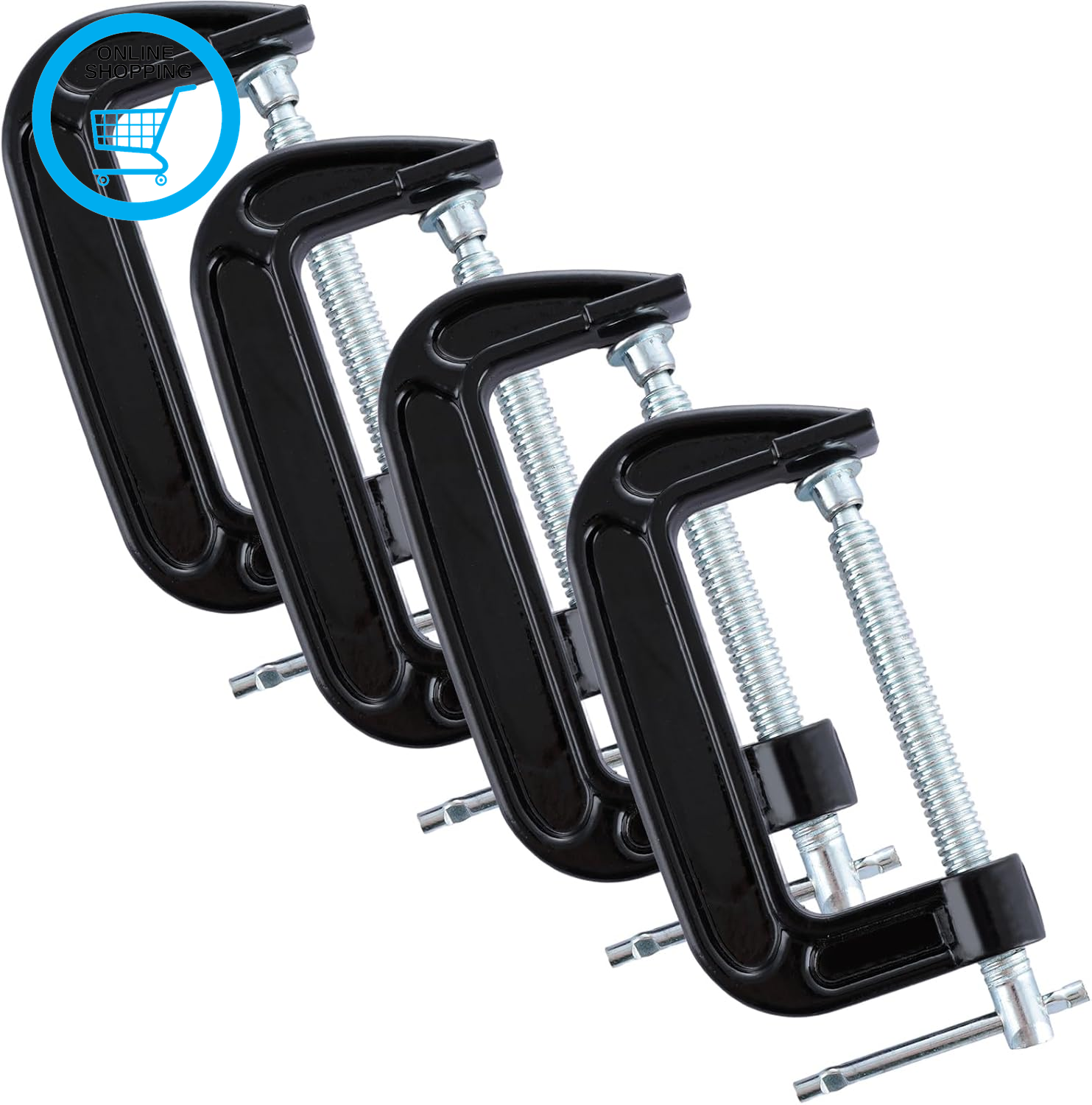 4Pcs G Clamp 4Inch (105Mm) Heavy Duty Screw G-Clamps- Industrial Strength C Clam