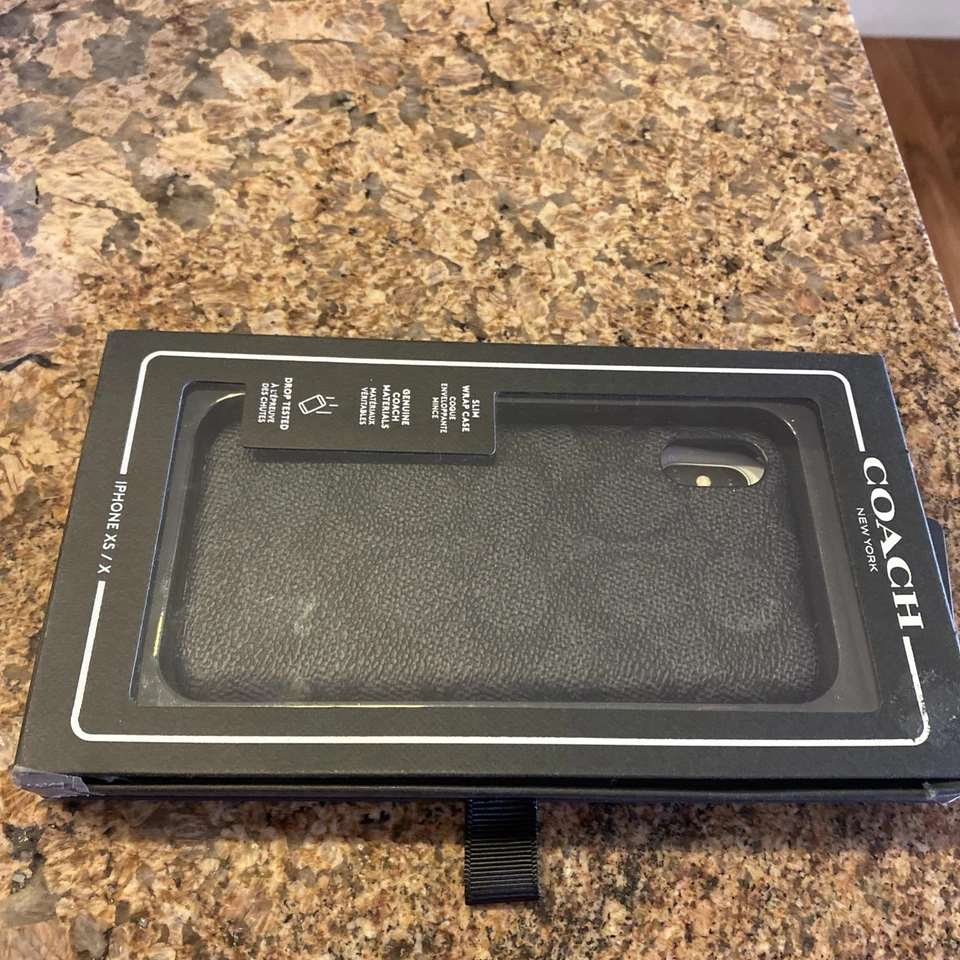 COACH Phone Case Black with Logo New, Open Box For XS/S iPhones - Image 2 of 4