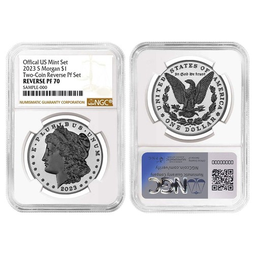 2023-S Reverse Proof $1 Morgan & Peace Dollar 2pc Set NGC PF70 Brown Label - Picture 2 of 3