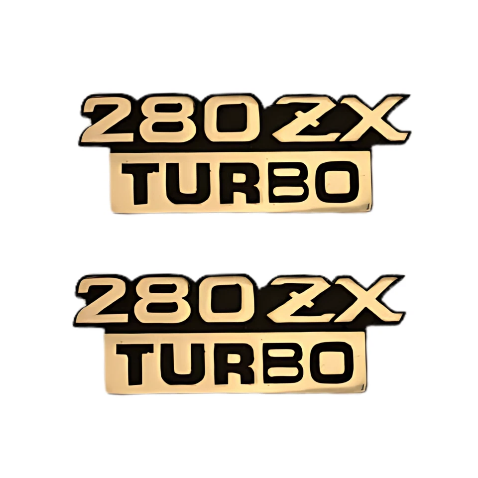 Emblemas de guardabarros e insignia trasera Datsun 280ZX Turbo de Nissan en dorado 1981-1983 Foto 2 de 4