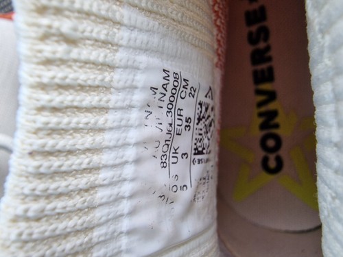 Converse All Star Chuck Taylor Renew Crater scarpe da ginnastica hitops Uk3 bianco arancione - Foto 8 di 8