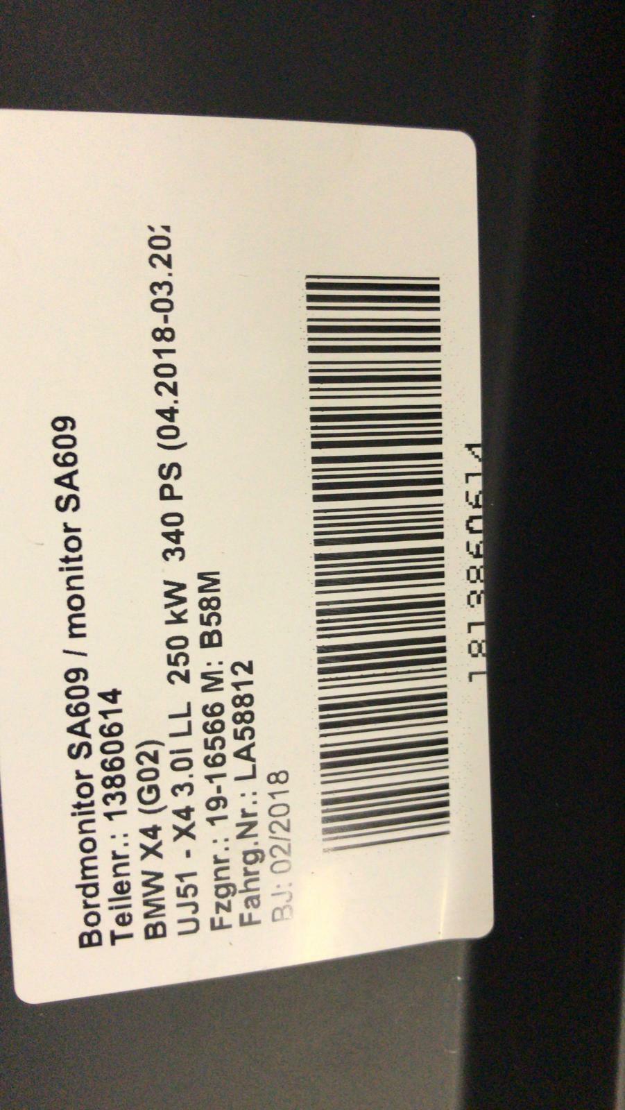 Bmw x3 g01 g08 x4 g02 CID Monitor Edge EVO 10,25  