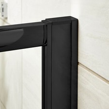 Nuie 20mm Shower Enclosure Profile Extension Kit Matte Black Modern Bathroom