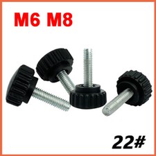 M6 M8 Thumb Screws Hand Knob Bolts Black Plastic Round Knurled Thumb Screws 22