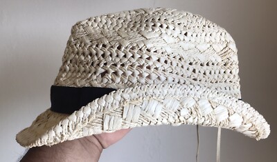 Primark Fedora Hat Women One Size Straw Paper Woven Summer Beach Pool