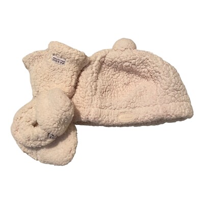 JJ Cole Bundle Shearling Hat Mittens Booties 0-6M