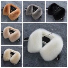 Replacement Faux Fur Collar Unisex Fluffy Neck Warmer Scarf Coat Accessory