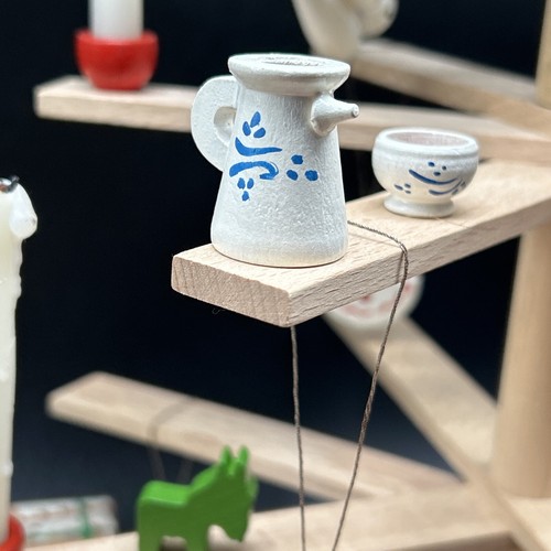 Vintage Sevi Italy Wooden Christmas Tree Toy Advent Candle Holder Ornaments  - Picture 7 of 24