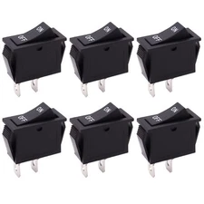 6pcs Snap-in Rocker Switch Toggle Power Switch SPST ON-Off 2 Pin 2 Position A...