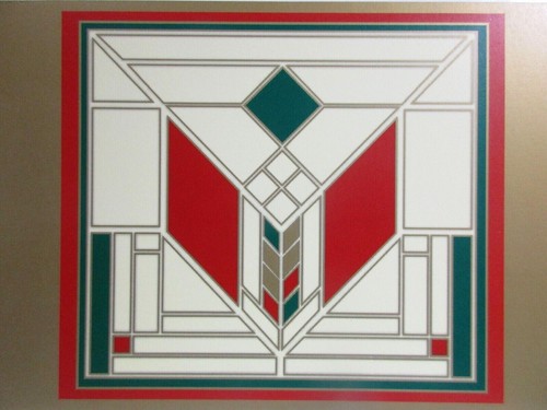 NOTECARD w/Envelope -Frank Lloyd Wright Art Glass Window TULIP Lake Geneva Inn