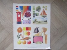 Old mid century school print picture - Colour plates for the drawing lessons