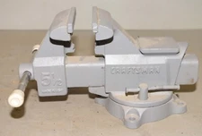 Vintage Craftsman 5 1/2" jaw US made swivel bench vise 38 lb machinist tool 