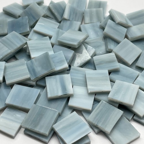 Dark Gray & White Opal Hand-cut, Stained Glass Mosaic Tiles - 第 1/1 張圖片