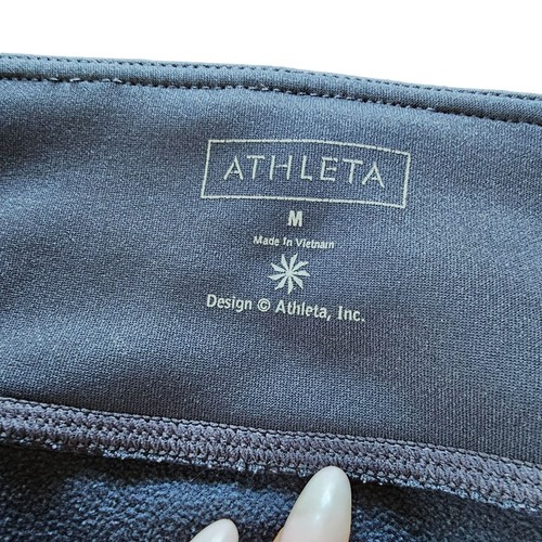 Athleta Yoga Ski Straight Leg Fleece Lined Leggings Pants Women's Size M Black - Picture 2 of 13