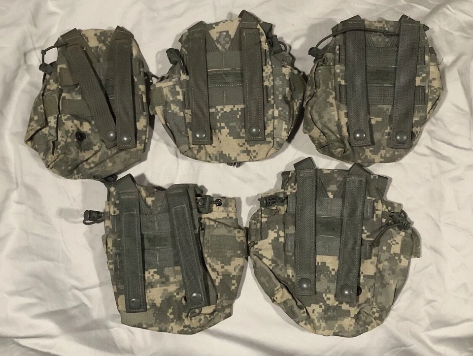 5 Pack MOLLE II 1 QT Canteen Cover / General Purpose Pouch ACU VGC - Image 2 of 4