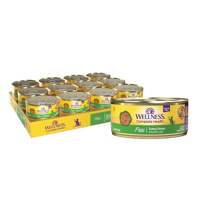 24 Pack 5.5 Ounce Turkey Grain Free Wet Cat Food Pate High Protein Nutrition