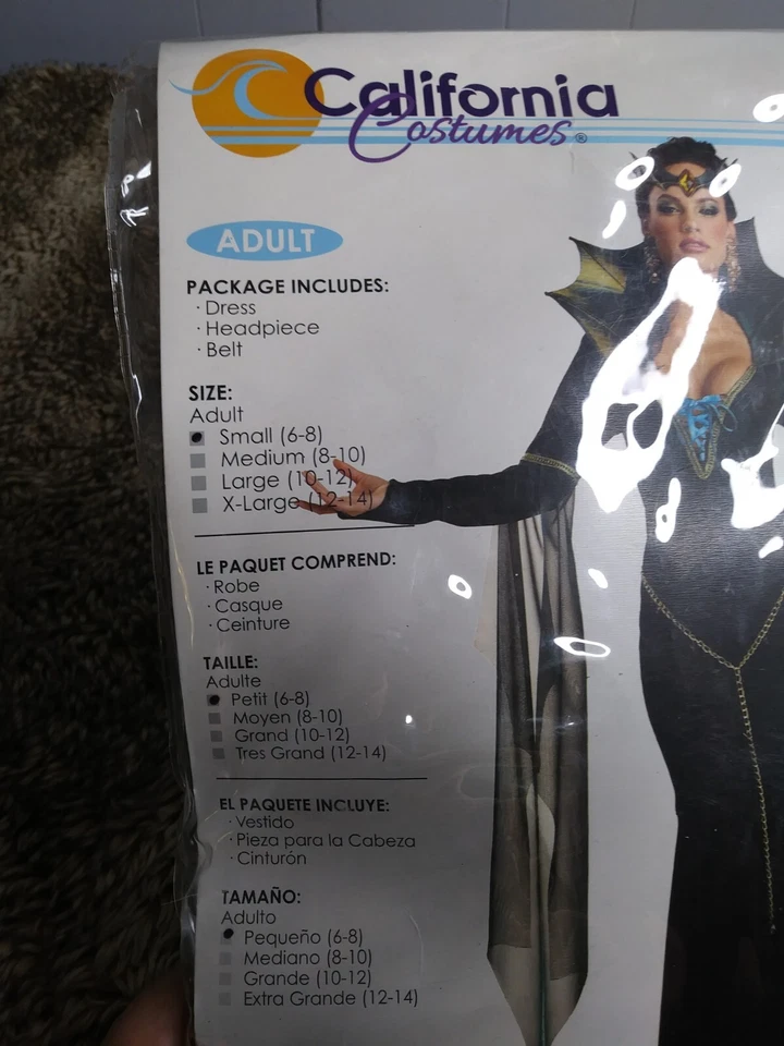 Disfraz California Halloween Hechicera Malvada Vampiro Para Mujer Talla S (6-8) Foto 3 de 4