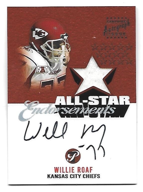 WILLIE ROAF 2003 Topps Pristine All-Star Endorsements Pro Bowl Worn Jersey Auto