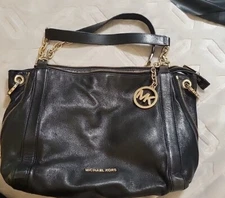 Michael Kors black leather shoulder bag 