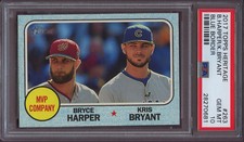 2017 Topps Heritage 263 Bryce Harper Kris Bryant Blue Border PSA 10 Only 50 Made