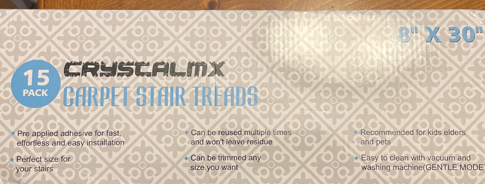CRYSTALMX CARPET STAIR TREADS 8” X 30” 15 Pack New. BROWN eBay