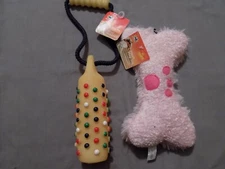 Pet King Dog Toys Plush Bone Squeeze Rope Vinyl Chew Play Exercise Squeak NEW!