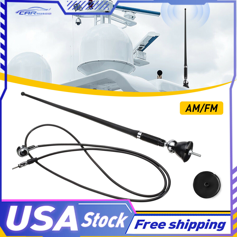 NEW 76-108mhz Mount Swivel Base Car Radio AM/FM Amplified Signal Aerial Antenna