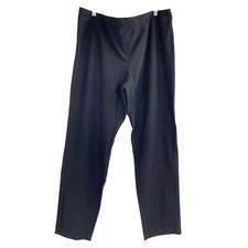 Eileen Fisher Black Pull On Washable Crepe Elastic Waist Pants Womens Size 1X