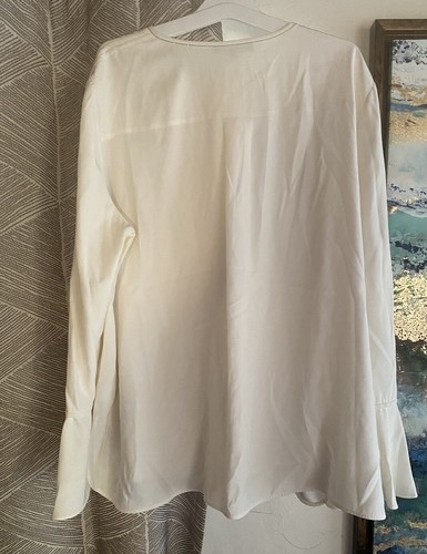 LAFAYETTE 148 New York Top 100% Seide Bluse Gr. XL Beige Langarm - Bild 2 von 14