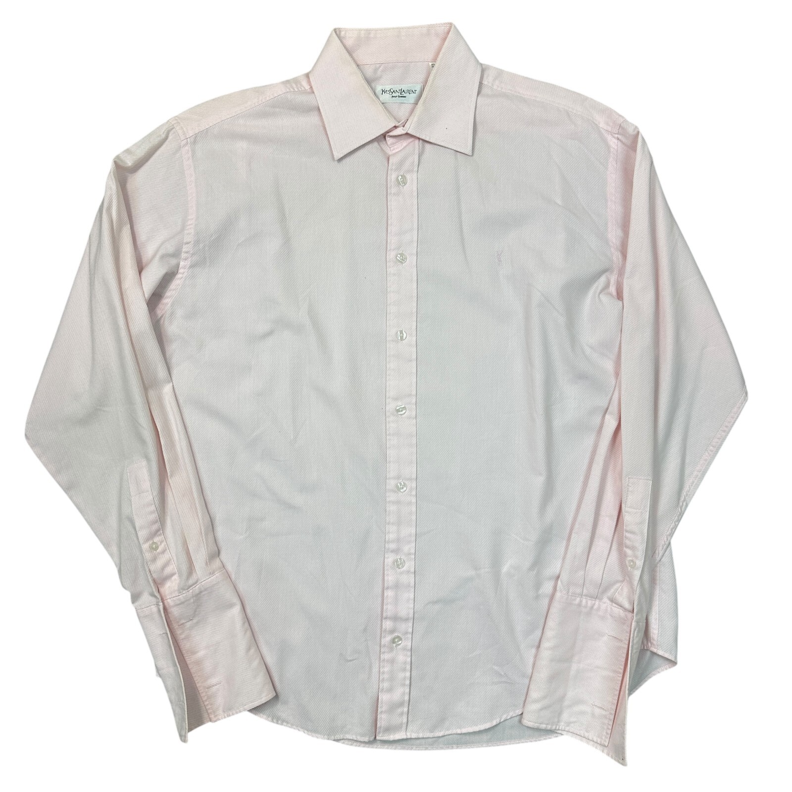 Camicia elegante Yves Saint Laurent Ysl abbottonata manica lunga rosa uomo 42 16 5