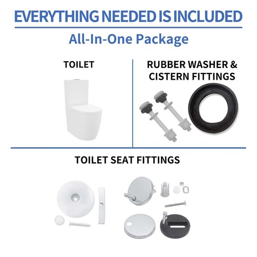 Close Coupled Toilet Back to Wall Soft Close Seat Tornado Reduced Noise Comfort - Picture 6 of 9