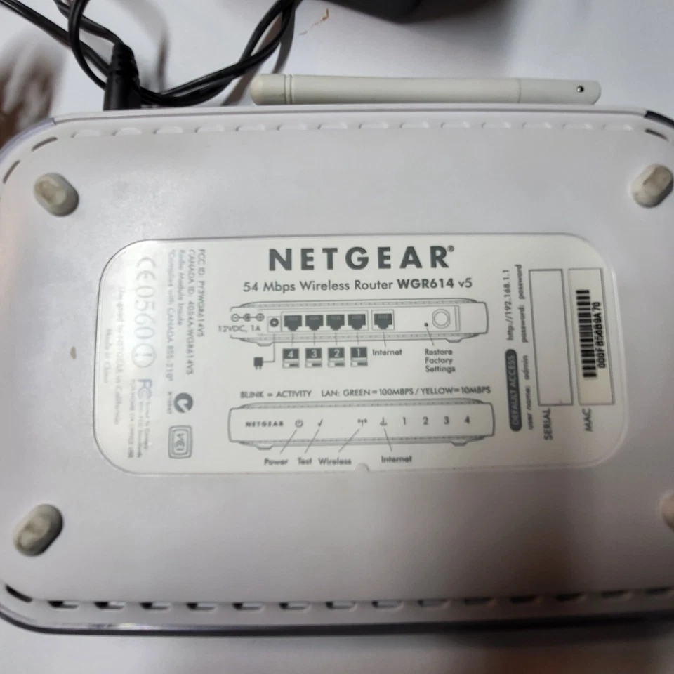 Netgear Wireless - G Router WGR614 / 54Mbps | Pre-Owned | Tested & Working - Image 4 of 4