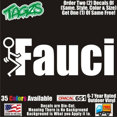 Fu*k Fauci Funny DieCut Vinyl Window Decal Sticker Car Truck SUV JDM | eBay