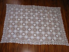Spitzendecke Tischdecke weiß   ca. 105 x 150 cm  -Handarbeit  geklöppelt?