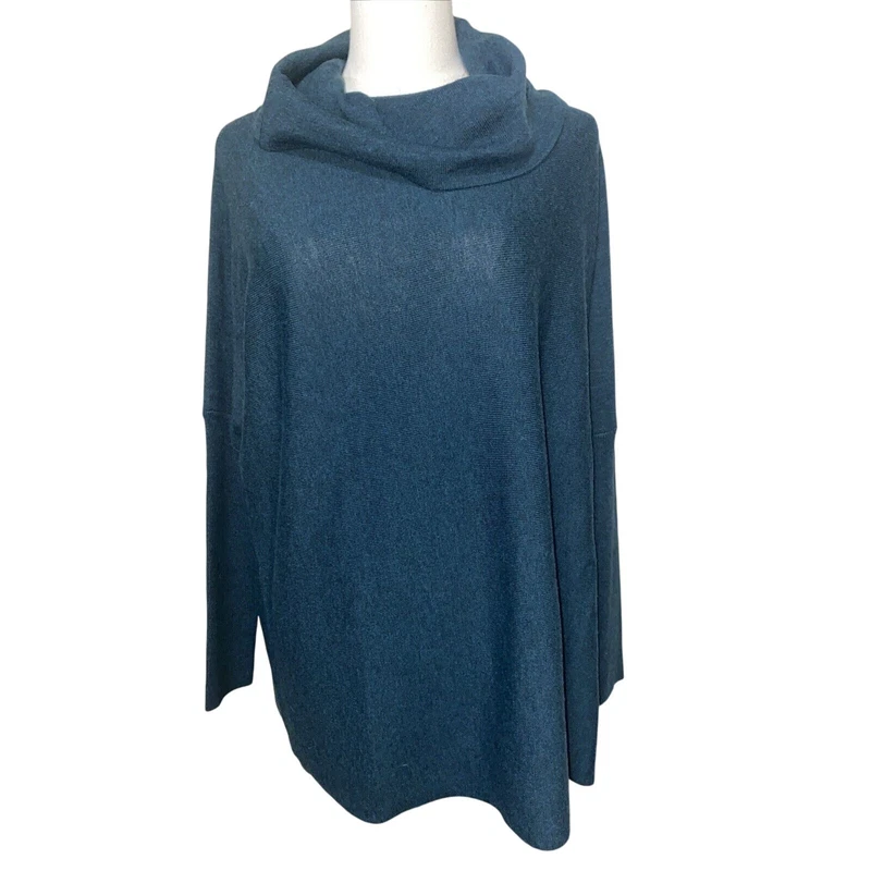 smartwool edgewood poncho cowl deep neck knit sweater