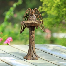 Angel Bird Feeder Cast Iron Finish Home Garden, Yard & Outdoor Living