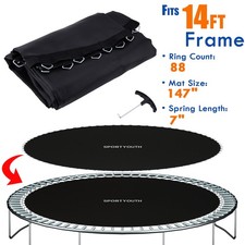 14ft Round Trampoline Jumping Mat 88 Rings Replacement Fit 6.5-7" Springs Tools
