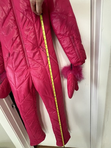 Pink Women Ski Jumpsuit, Snowsuit + gloves mittens - Picture 10 of 11
