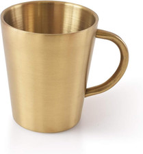 Edelstahlbecher mit Griffen, 300ML Metallbecher, Doppelwandige Trinkbecher für B
