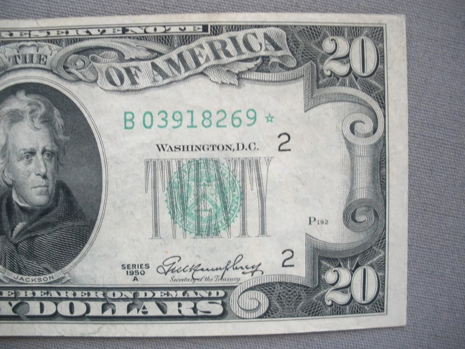 Lot of three (3) US $20 Dollar Bills SERIES 1950 A & 1934 D Minneapolis. Nice - Image 4 of 4