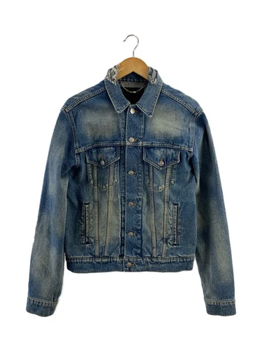 Giacca denim BALENCIAGA campagna logo indaco 48 usata