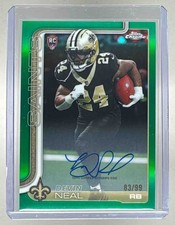 Devin Neal 2025 Topps Chrome #RA-DN Green Refractor Auto RC /99 Rookie