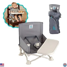 Hiccapop OmniBoost Portable Travel Booster Seat with Tray - Foldable, Tip-Free