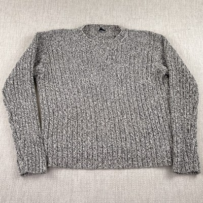 Y2K Gap Knit Sweater Mens Large Gray Normcore City Classic Cotton Acrylic Blend