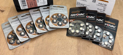 Lot Power One & Rayovac Hearing Aid Batteries p312 1.4v Exp 08-21 & 10-25 READ