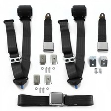 Ford Thunderbird 1977 - 1979 Airplane 3pt Black Retractable Bench Seat Belt Kit