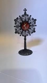 Monstrance Reliquary Relic Filigree Saint St John Bosco Catholic Church Artifact