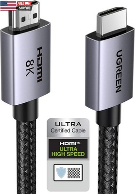 8K HDMI 2.1 Cable 48Gbps 6.6FT, Certified Ultra High Speed HDMI Cord Aluminum, 4